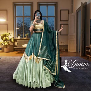 Pure Chanderi Lehenga Choli: Embossed Garba Dress, Festival Wear