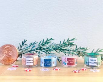 Christmas Dollhouse Candle, Miniature Holiday Decor