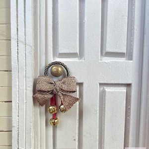 Dollhouse Christmas Door Decoration , Dollhouse Jingle Bell Door Hanger , 1:12 Scale Christmas, Dollhouse porch Decorations