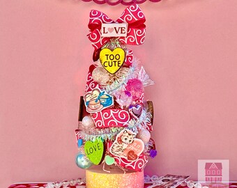 Dollhouse Miniature Valentine’s Day Tree Candy , Dollhouse Valentine’s Day Decorations ,