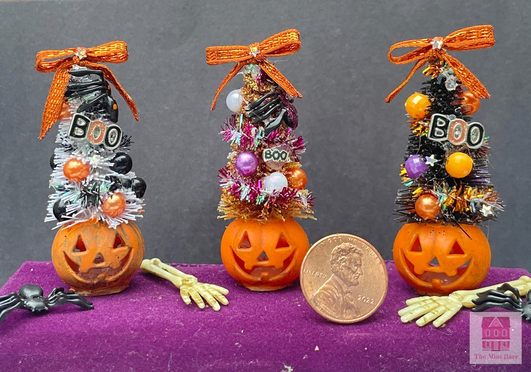 Dollhouse Halloween Mini Tree 112 Scale Halloween Etsy