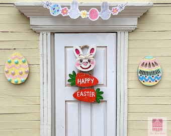 Dollhouse Easter Hanging Door Sign , 1:12 Scale Easter, Easter Miniatures , Dollhouse Easter Decorations