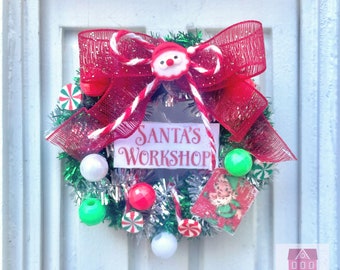 Dollhouse Christmas Green Wreath , Dollhouse Christmas Wreath , Dollhouse Christmas Decorations , Miniature Wreath , 1:12 Christmas