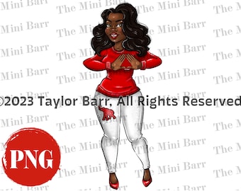 Chica de hermandad roja y blanca PNG, diseño Delta (descarga digital)