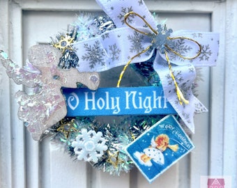 Dollhouse Christmas Vintage Angel Wreath , Dollhouse Christmas Wreath , Dollhouse Christmas Decorations , Miniature Wreath , 1:12 Christmas