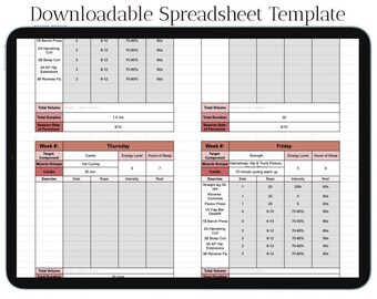 Programmeringssjabloon voor maandelijkse/wekelijkse trainingen