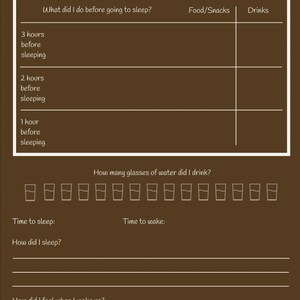 Täglicher Schlaf Log in Kaffee