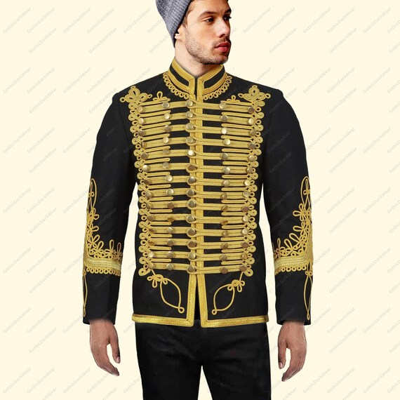 Veste de hussard napoleonien veste militaire uniforme style tunique Pelisse veste tressee en or veste de mariage pour hommes Etsy Canada