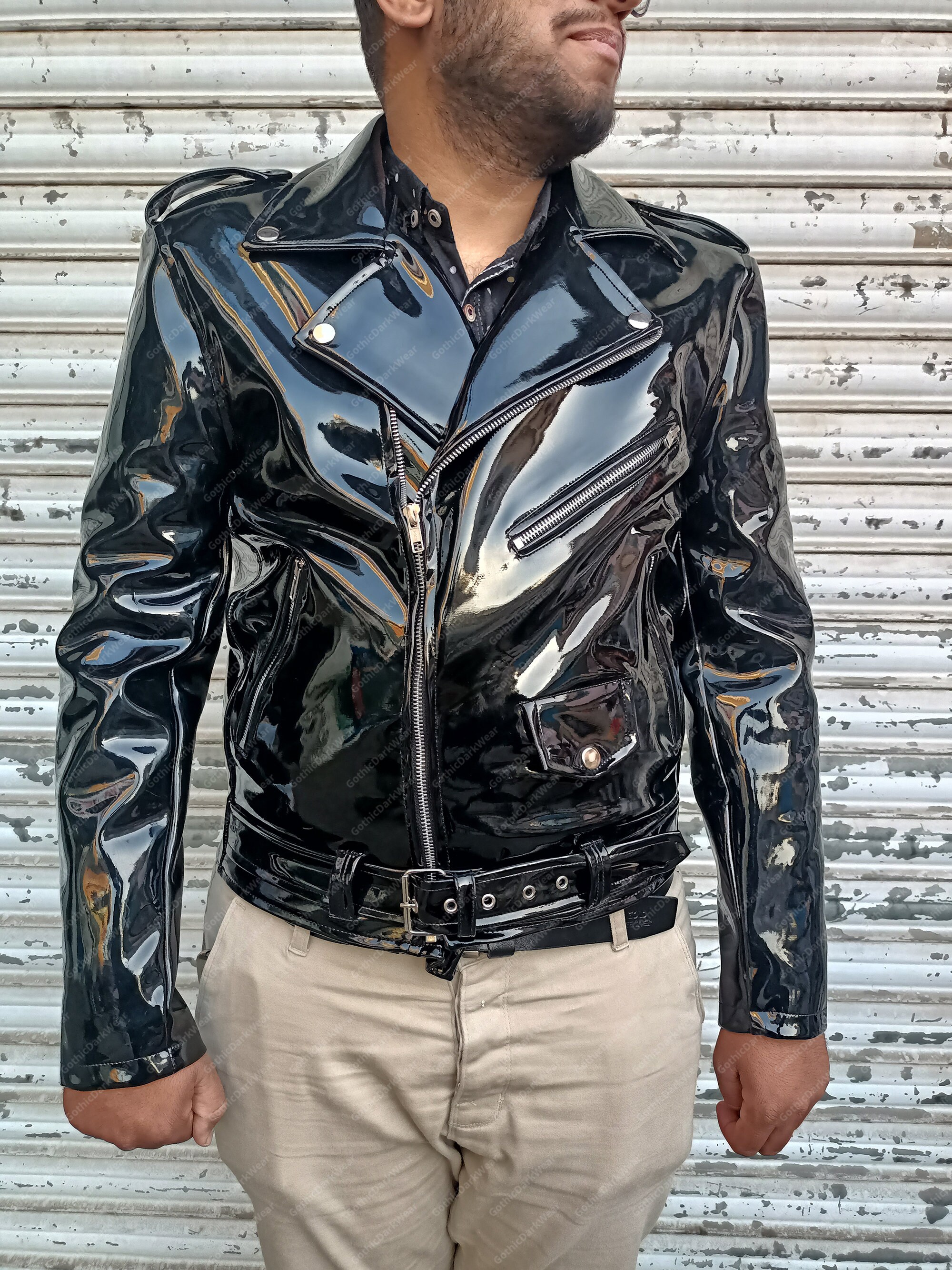Motorbike Jacket Vinyl PVC Motorcycle Jacket Biker Jacket PCV Fashion