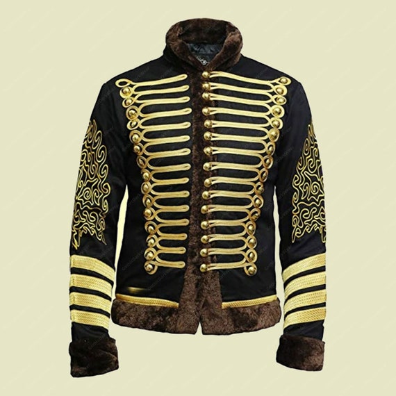 Nueva chaqueta de husar uniforme militar tunica de tuberia napoleonica Pelisse Jimi Hendrix chaqueta hecha a mano antiguo trenzado baterista oficial Etsy Espana