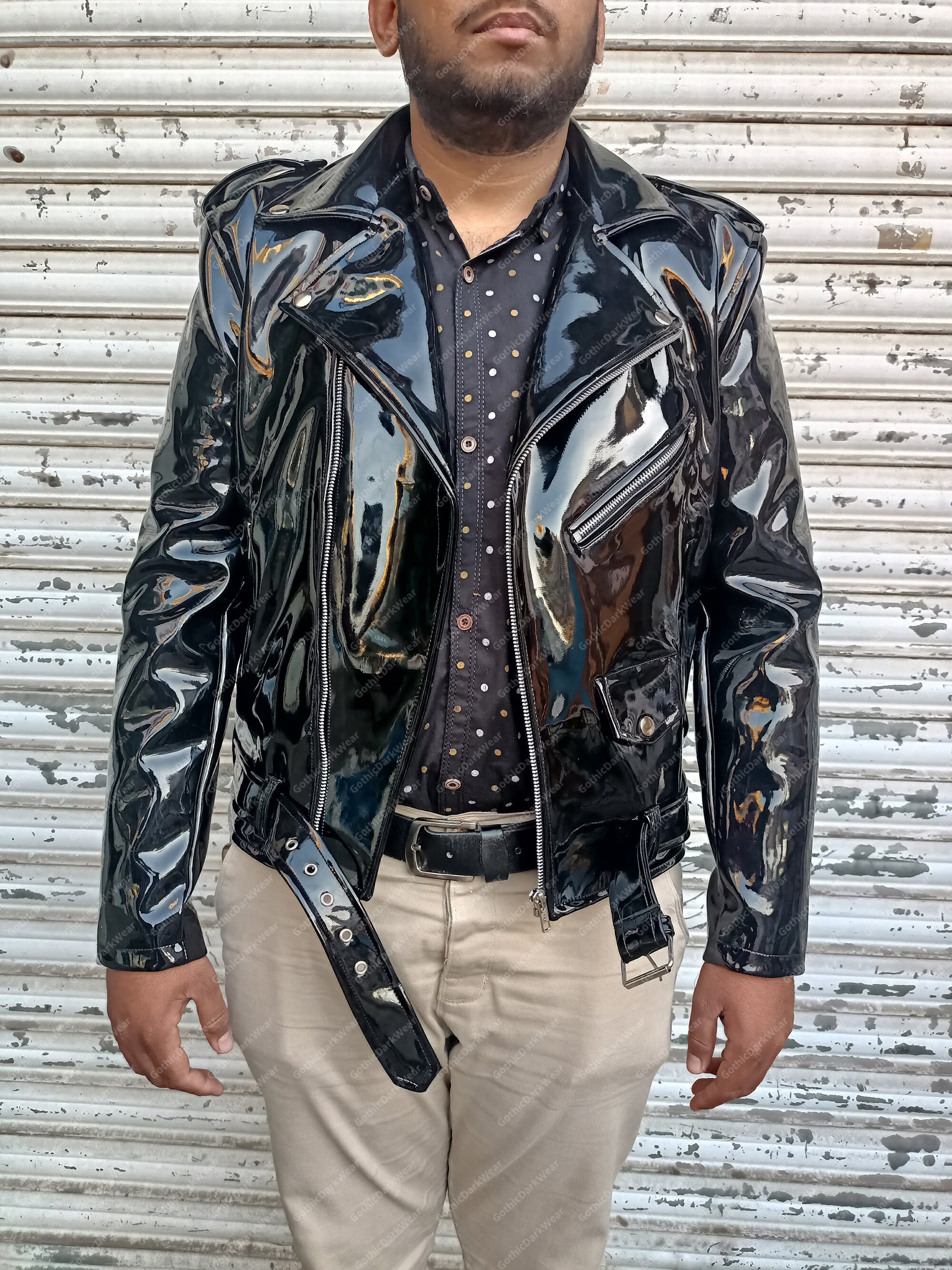 Motorbike Jacket Vinyl PVC Motorcycle Jacket Biker Jacket PCV Fashion