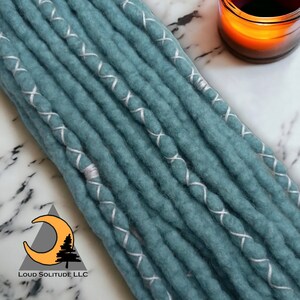 Wool Dreadlocks Single Ended Teal Dreads Hair Extensions Woolies SE 16- 18 inches accent set