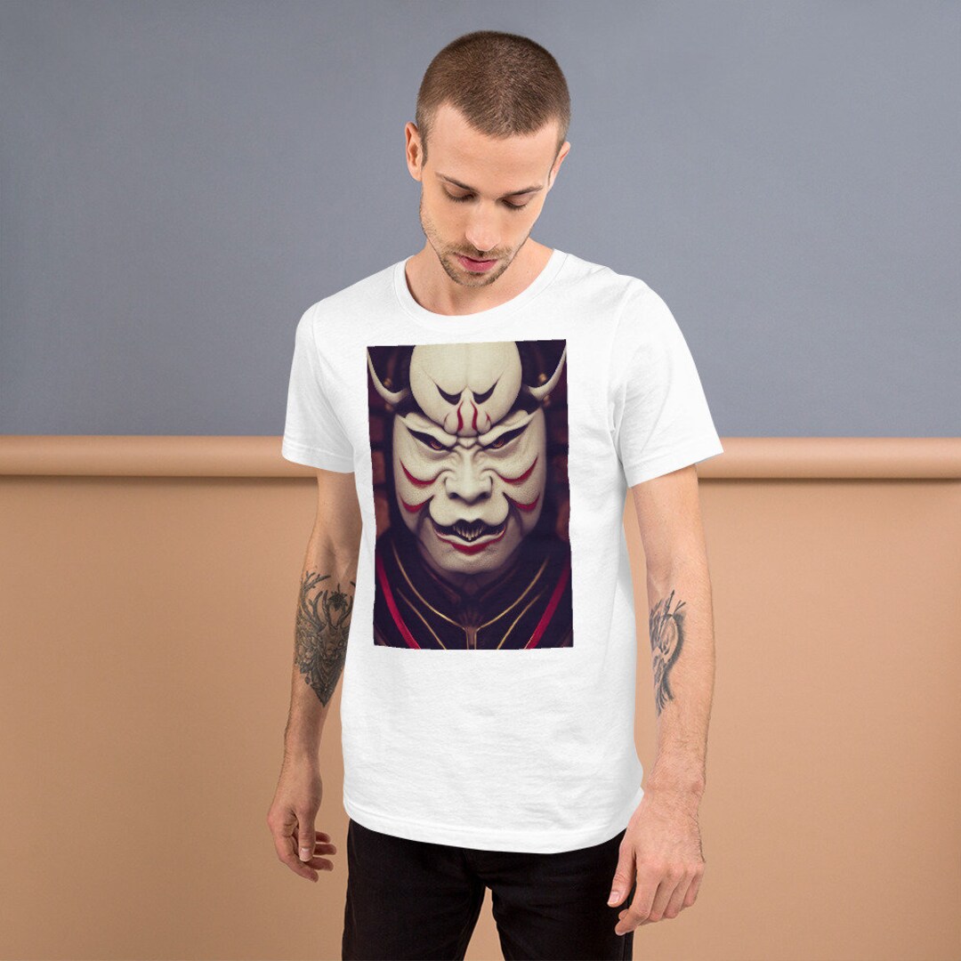 Hannya Demon Mask Japanese Oni Samurai Halloween Cyberpunk Etsy