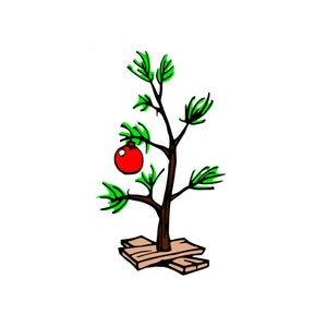 Cadeau de carte de voeux classique Charlie Brown Peanuts Style sapin de Noël vacances chemise drôle svg