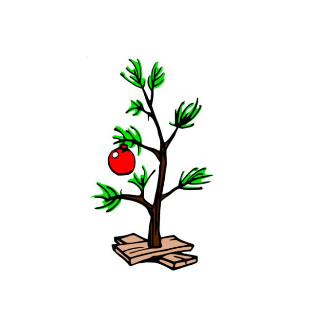 Classic Charlie Brown Peanuts Style Christmas Tree Holidays Svg Funny