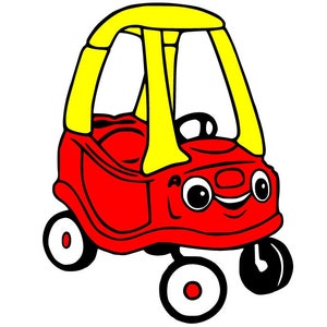 First car baby toddler kid classic cozy coupe SVG vinyl cutout file .svg