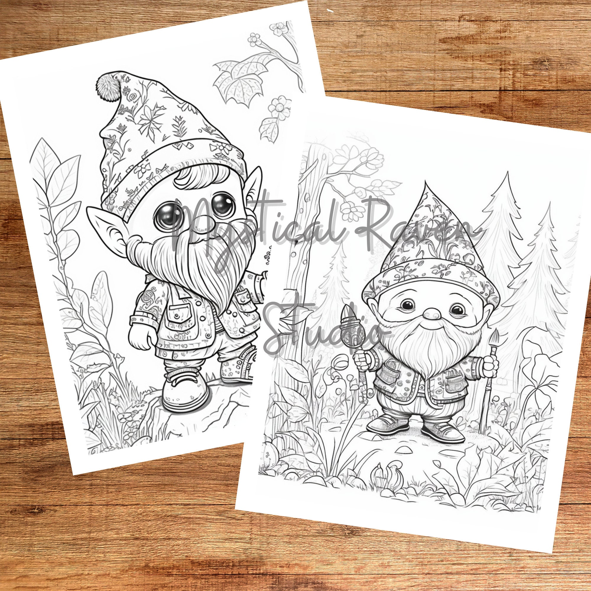 40 Adorable Gnomes Coloring Pages Adults Kids - Etsy