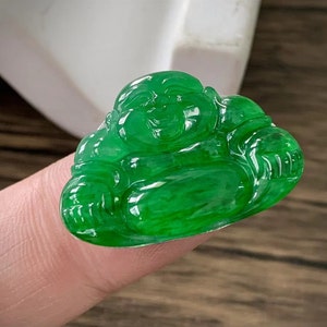 Natural Burmese Emerald A Cargo Yang Green Buddha Can Be Customized Inlaid With 18K Gold, Jade Pendant, Can Be Identified, With Certificate
