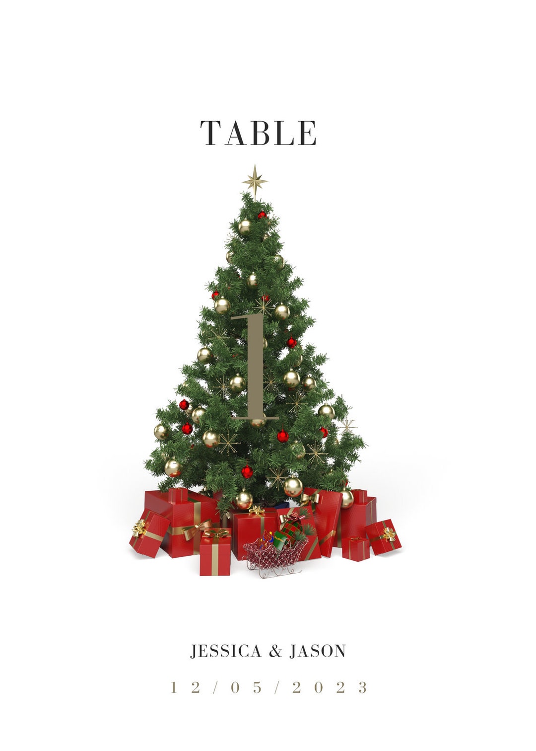 Printable Christmas Table Numbers - Etsy