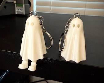 3D Printed Ghost With Legs Keychain | Cute Spooky Halloween Keyring Gift