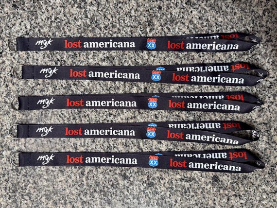 MGK Lanyards Lost Americana Lanyard Black Flag Lanyard General Admission Lanyard Tickets To My Downfall Lanyard Mainstream Sellout Lanyard