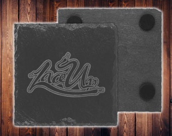 Machine Gun Kelly Lace Up Slate Coaster Custom Slate Coaster Engraved Coaster Machine Gun Kelly Coaster Lace Up Coaster