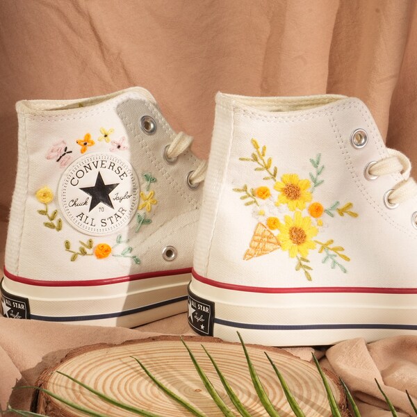 Sunflower Converse Etsy