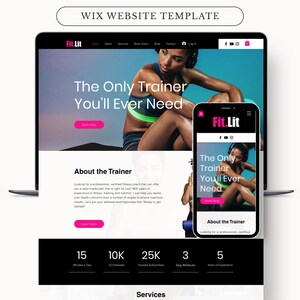 WIX Website Template | Personal Trainer Website | Website for Fitness Coaches