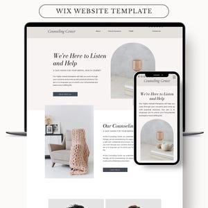WIX Website Template | Website Design | Professional Health and Wellness Website Template for WIX | Mental Health