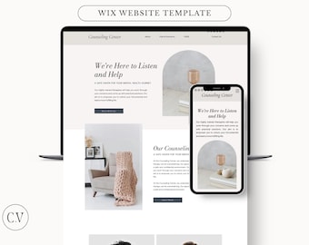 WIX Website Template | Website Design | Professional Health and Wellness Website Template for WIX | Mental Health