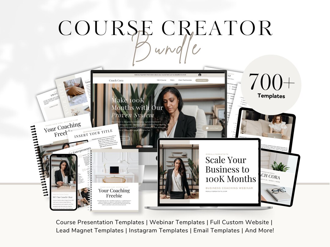 CANVA Course Creator Bundle | WIX Website Template | Social Media ...