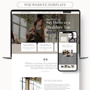 WIX Website Template | Website Design | Health & Wellness Coach Website | Life Coach Website Template | Boho | Therapy Website Template