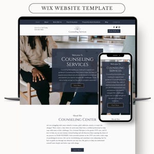 Wix Website Template, Wix Theme, Wix Blog Design, Psychotherapy Website, Therapy Website Template, Mental Health Coach, Web Design