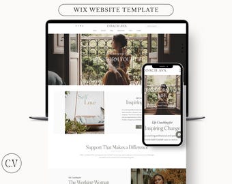 Wix Website Template, Wix Template, Wix Boho Template, Website Template, Website Template Coach, Coaching Website, Consulting Website Templa