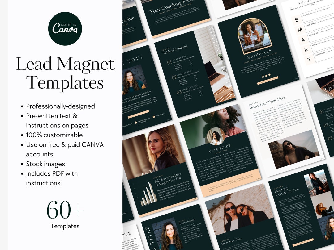 Lead Magnet Template Freebie Template Ebook CANVA Coaching Workbook ...