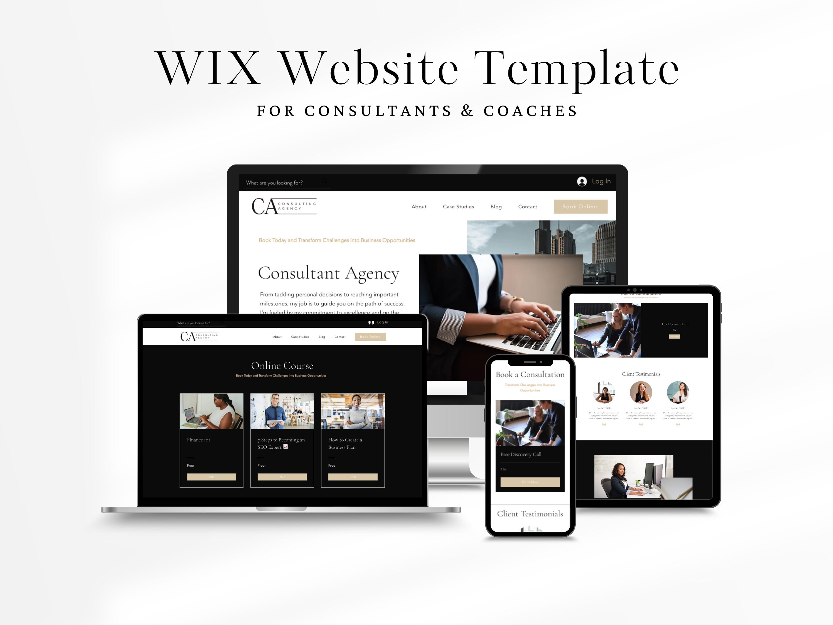 WIX Website Template, WIX Theme, WIX Blog Design, Consulting Website ...