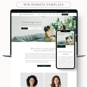WIX Website Template | Website Design | Professional Health and Wellness Website Template for WIX | Mental Health