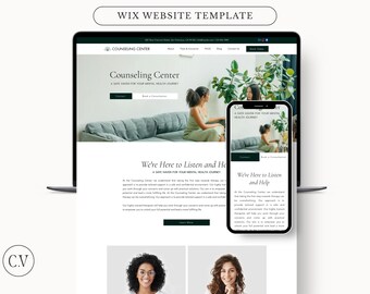 WIX Website Template | Website Design | Professional Health and Wellness Website Template for WIX | Mental Health