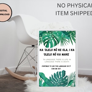 Hawaiian Inspirational Prints, Wall Decoration Bundle, Olelo Noeau, Native Hawaiian Quote, Gift for Adults, Olelo Hawaii, Instant Download