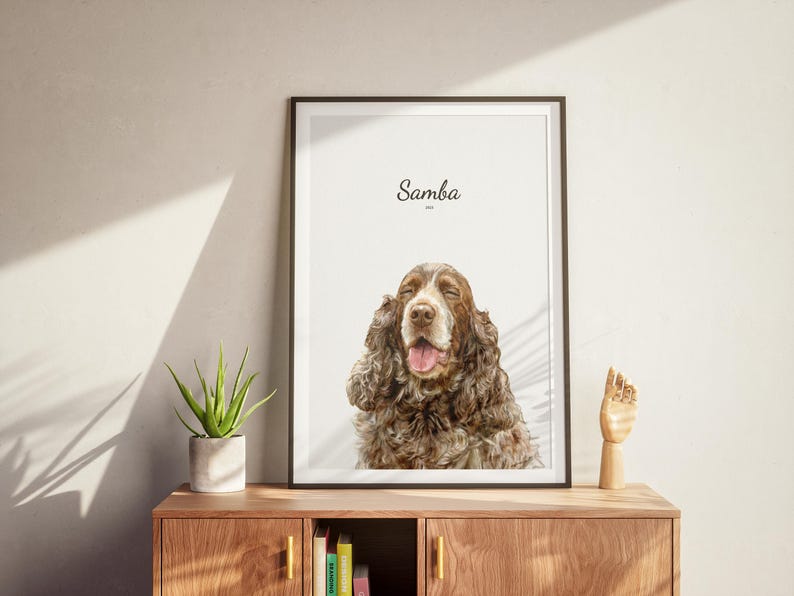 Custom Watercolor Pet Portrait Dog Cat Memorial Gift Personalized Pet ...