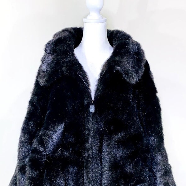 Vintage 90s Dennis Basso fuax fur coat!