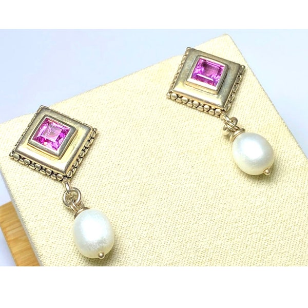 Michael Dawkins Vintage Pink Topaz Earrings