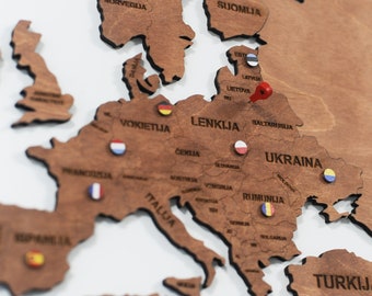 Flag Pins | Wooden Pins | Wooden Maps Pins | Country Flags Push Pins | World Map Flag Pins | Country Pins | Push Pins| World Flag Pin