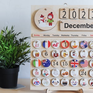 Wood Calendar| Wooden Desk Calendar| Wood Wall Calendar| Wooden Perpetual Calendar| Montessori Calendar| Learning Tool| Montessori Materials