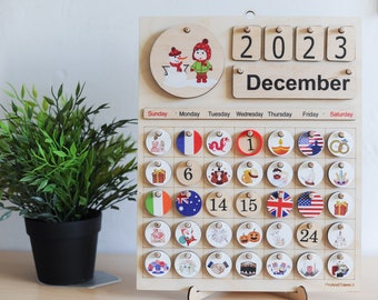 Wood Calendar| Wooden Desk Calendar| Wood Wall Calendar| Wooden Perpetual Calendar| Montessori Calendar| Learning Tool| Montessori Materials