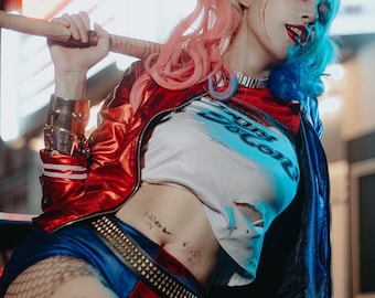 Batman Joker Suicide Squad Harley Quinn Cosplay Kostüm Full Set