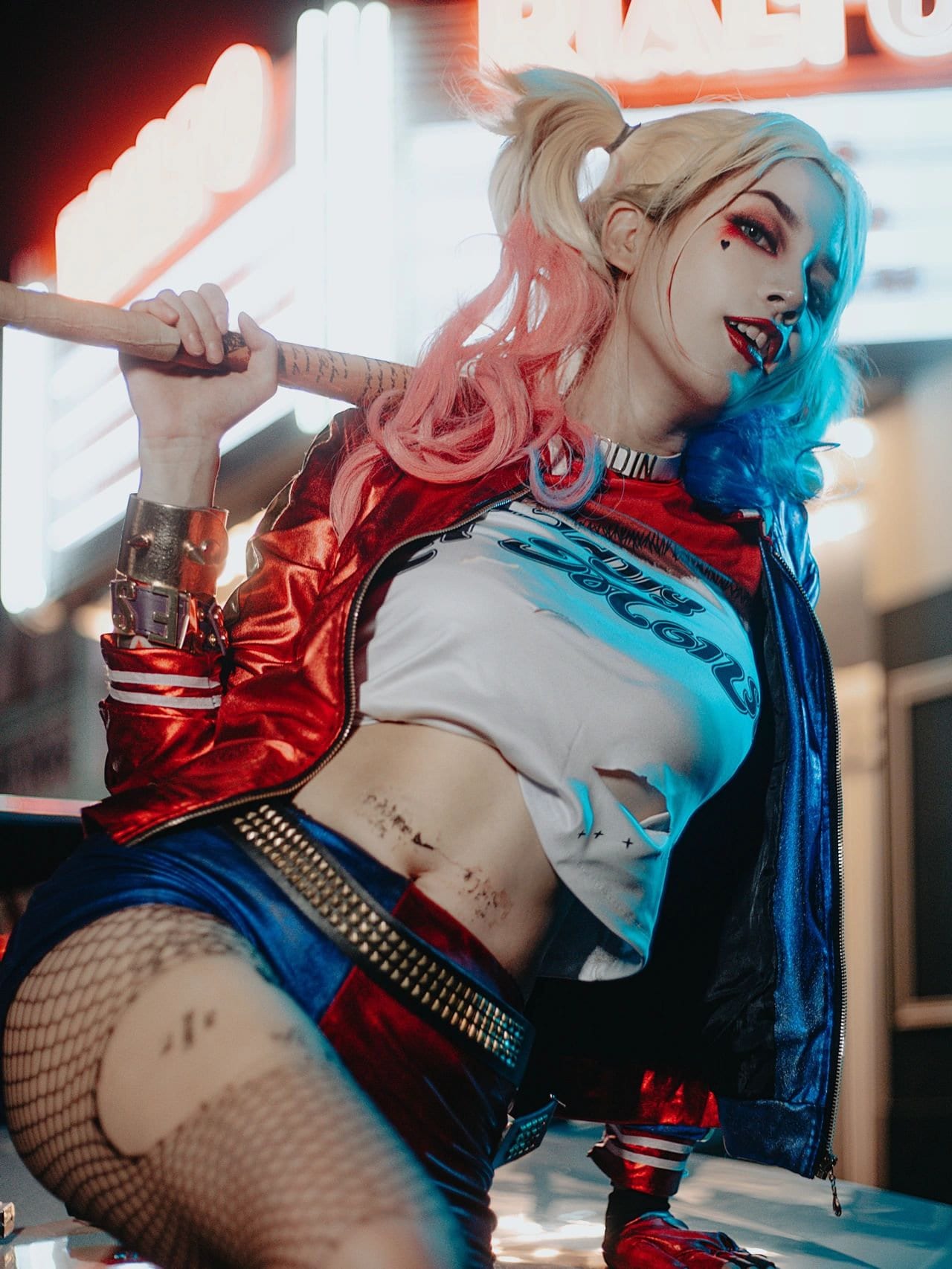 Harley Quinn Suicide Squad - Accessori cosplay set completo con mazza da  baseball