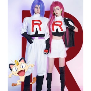 Anime Pokemon Team Rocket James Jessie Cosplay Costume
