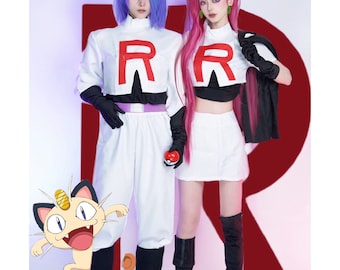 Anime Pokemon Team Rocket James Jessie Cosplay Costume