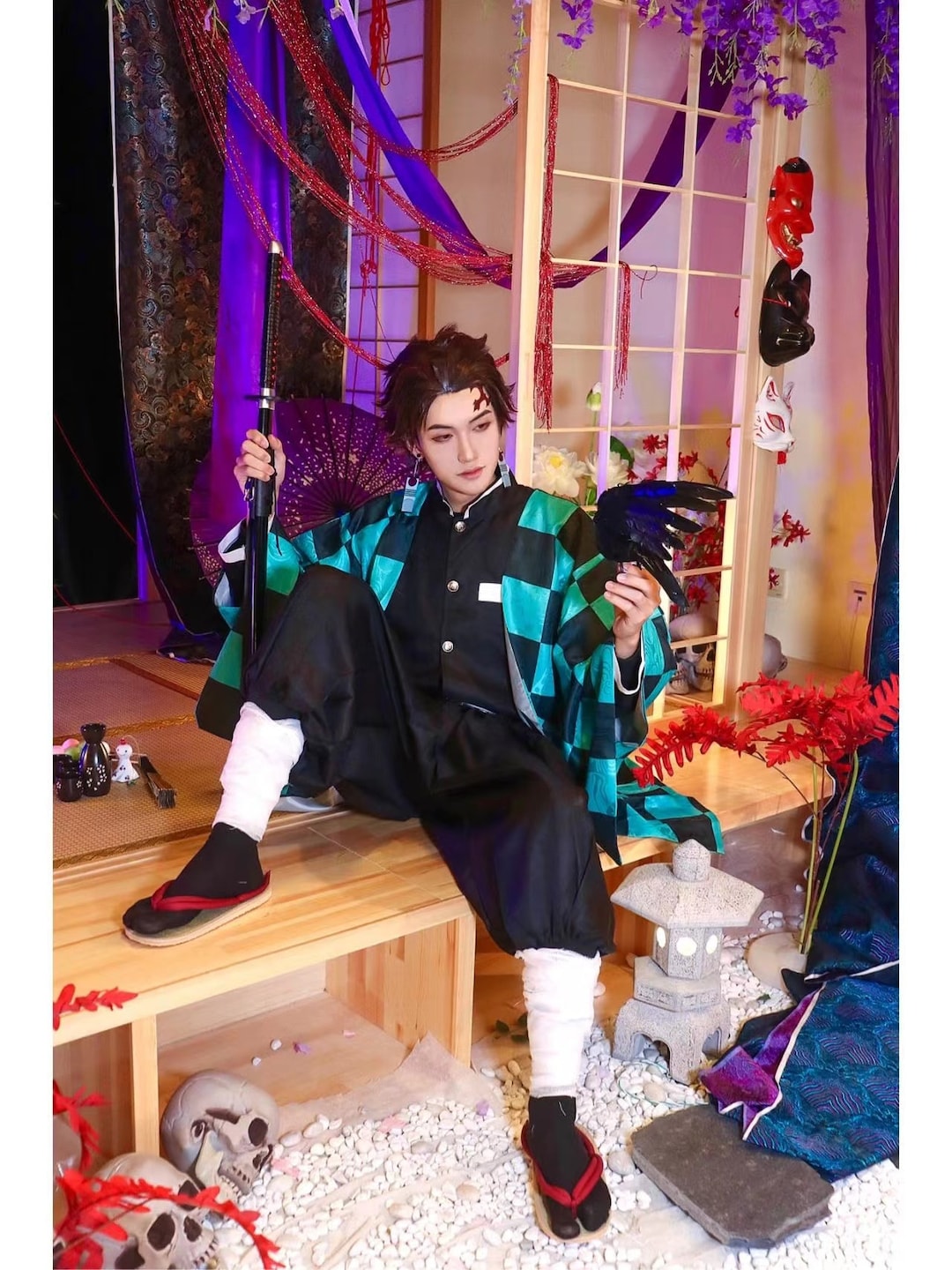 Japanese Anime Cosplay Costume Kimono Outfit Prop Set for Kids & Adults ...
